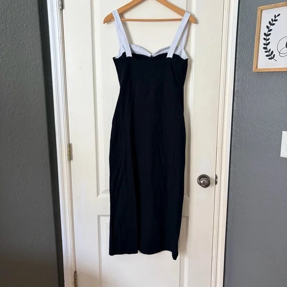 Reformation black and white Nelle Knit Midi Tank Dress, Medium - Picture 6 of 16